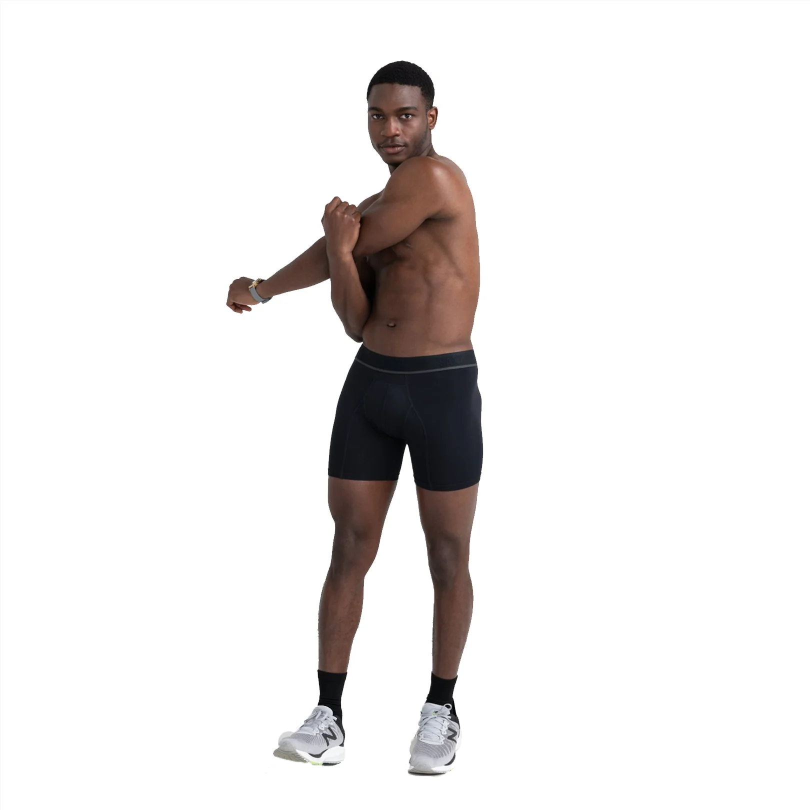 Saxx Men's Kinetic Light-Compression Mesh Boxer Brief Blackout - Image 3